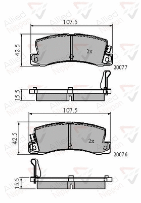Brake Pad Set, disc brake (ADB3864)