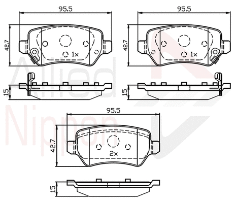 Brake Pad Set, disc brake (ADB32239)