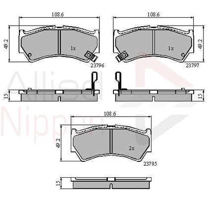 Brake Pad Set, disc brake (ADB3883)