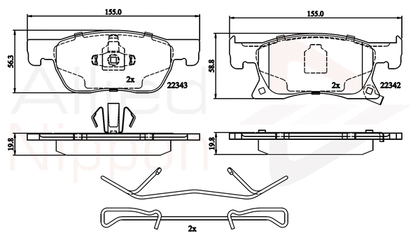 Brake Pad Set, disc brake (ADB32306)