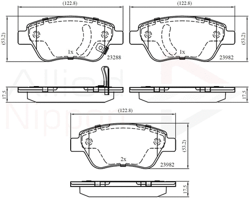 Brake Pad Set, disc brake (ADB31594)