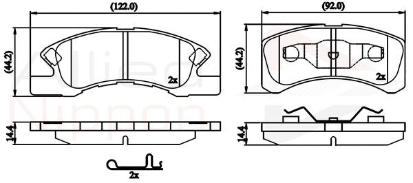 Brake Pad Set, disc brake (ADB32249)