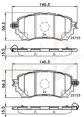Brake Pad Set, disc brake (ADB32237)