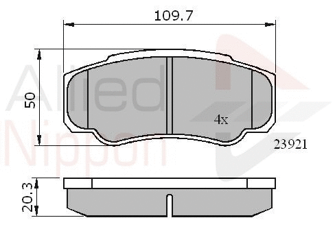 Brake Pad Set, disc brake (ADB01042)