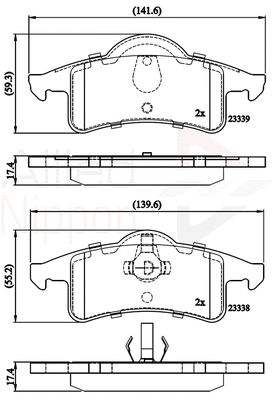 Brake Pad Set, disc brake (ADB01231)