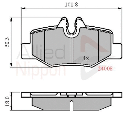 Brake Pad Set, disc brake (ADB01306)