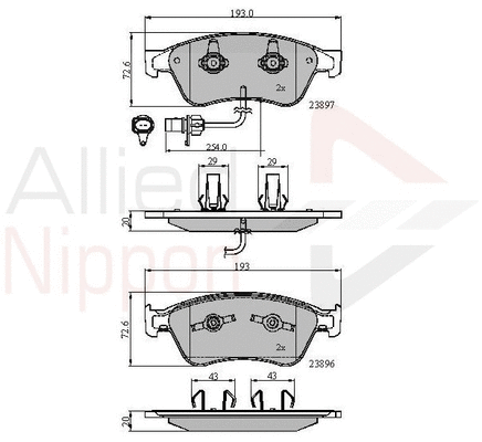 Brake Pad Set, disc brake (ADB11740)