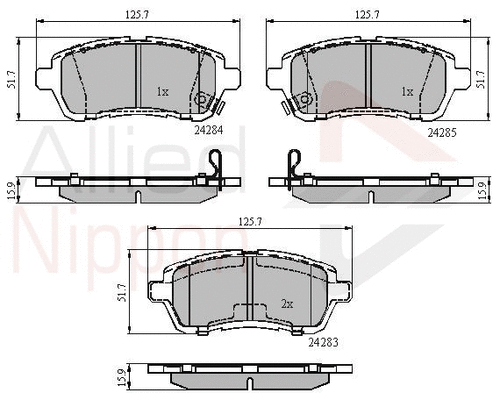 Brake Pad Set, disc brake (ADB31620)