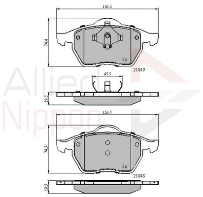 Brake Pad Set, disc brake (ADB0715)
