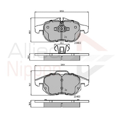 Brake Pad Set, disc brake (ADB01137)