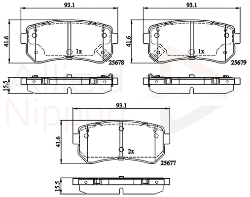 Brake Pad Set, disc brake (ADB32276)