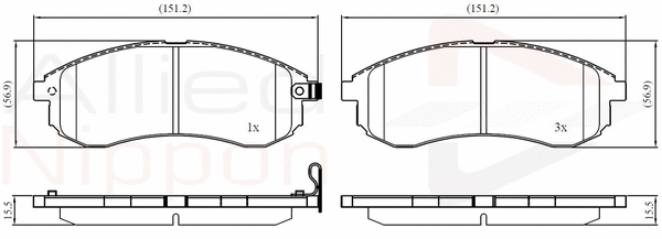 Brake Pad Set, disc brake (ADB31749)