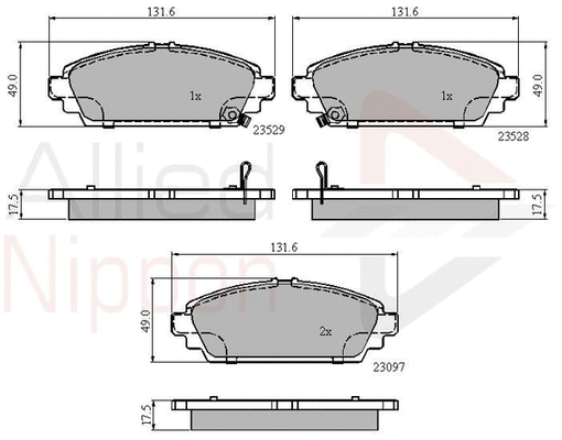 Brake Pad Set, disc brake (ADB3943)