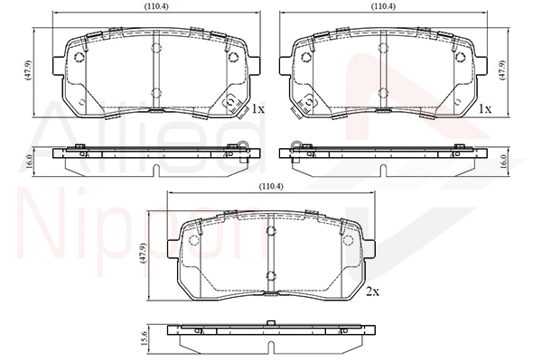 Brake Pad Set, disc brake (ADB32693)