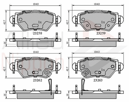 Brake Pad Set, disc brake (ADB31504)