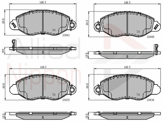 Brake Pad Set, disc brake (ADB31107)