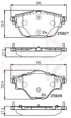 Brake Pad Set, disc brake (ADB32235)