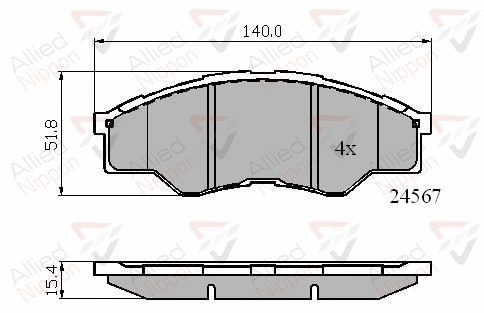 Brake Pad Set, disc brake (ADB01773)