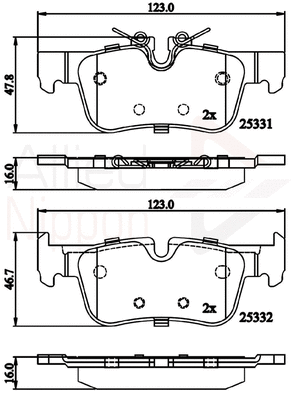 Brake Pad Set, disc brake (ADB02318)