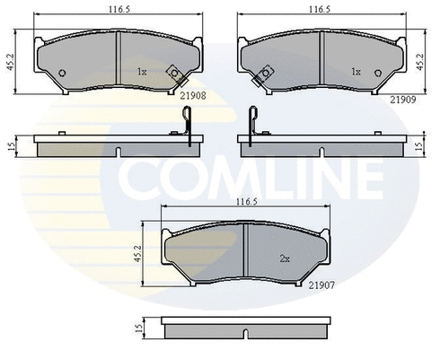 Brake Pad Set, disc brake (CBP3587)