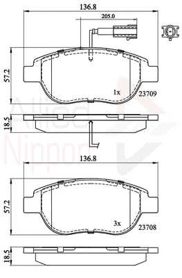 Brake Pad Set, disc brake (ADB11038)