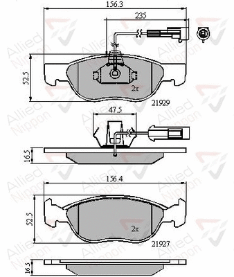 Brake Pad Set, disc brake (ADB11016)
