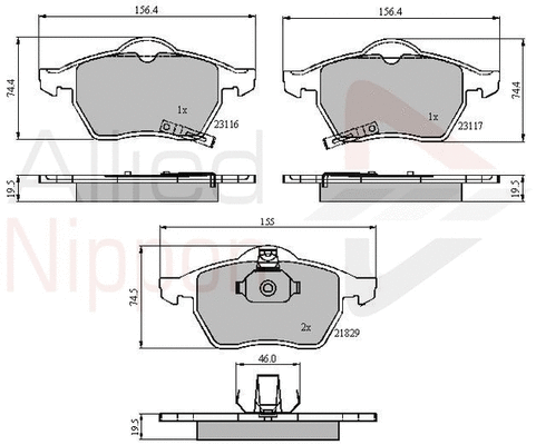 Brake Pad Set, disc brake (ADB31167)