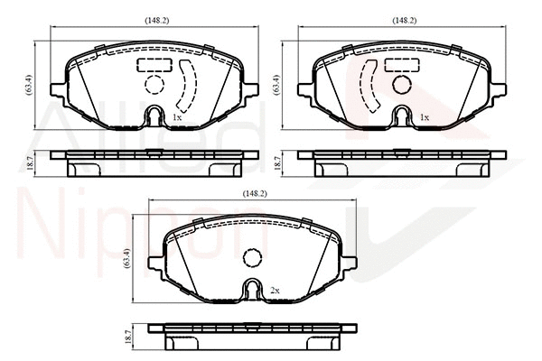 Brake Pad Set, disc brake (ADB02854)