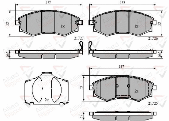Brake Pad Set, disc brake (ADB31779)