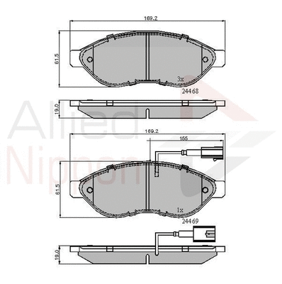 Brake Pad Set, disc brake (ADB11589)