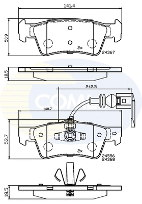 Brake Pad Set, disc brake (CBP12244)