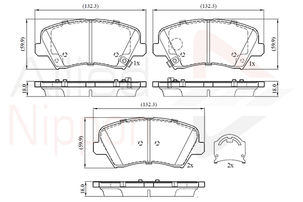 Brake Pad Set, disc brake (ADB32773)