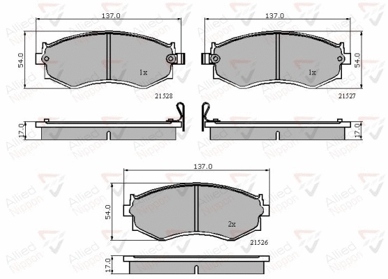 Brake Pad Set, disc brake (ADB3286)