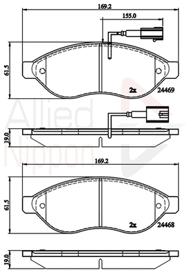 Brake Pad Set, disc brake (ADB12227)