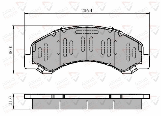 Brake Pad Set, disc brake (ADB3919)