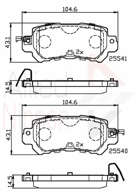 Brake Pad Set, disc brake (ADB32241)
