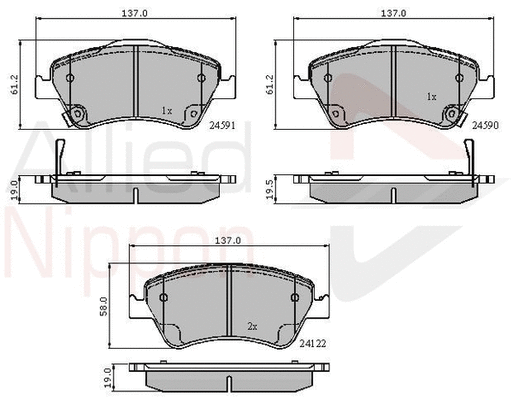 Brake Pad Set, disc brake (ADB31576)