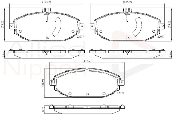 Brake Pad Set, disc brake (ADB02364)