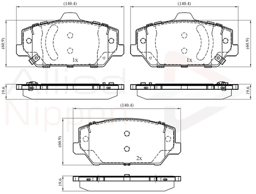 Brake Pad Set, disc brake (ADB32440)