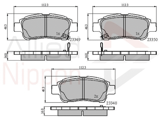 Brake Pad Set, disc brake (ADB3582)