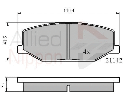 Brake Pad Set, disc brake (ADB0195)