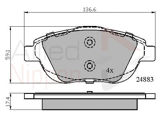 Brake Pad Set, disc brake (ADB02027)