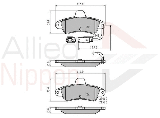 Brake Pad Set, disc brake (ADB2470)