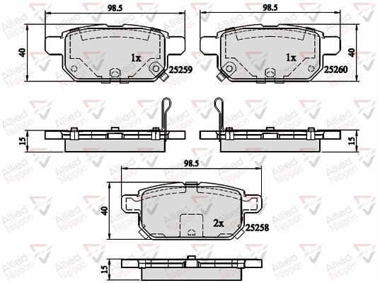 Brake Pad Set, disc brake (ADB32128)