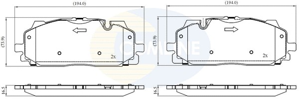 Brake Pad Set, disc brake (CBP02443)