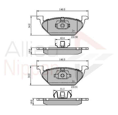 Brake Pad Set, disc brake (ADB0889)
