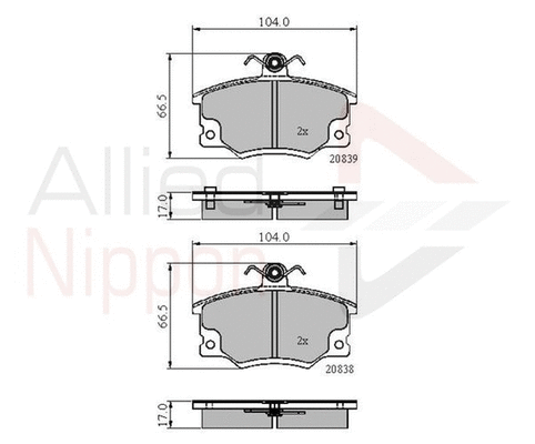 Brake Pad Set, disc brake (ADB4137)
