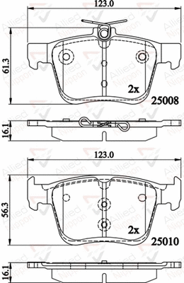 Brake Pad Set, disc brake (ADB02156)