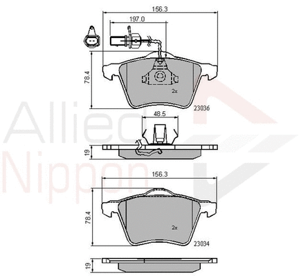 Brake Pad Set, disc brake (ADB11168)