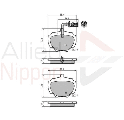 Brake Pad Set, disc brake (ADB1224)